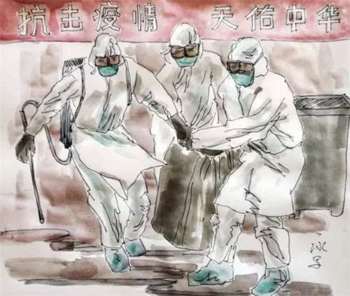 全副武裝的醫(yī)護人員和鐵路檢疫點